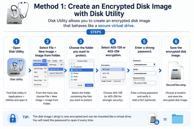 Create an Encrypted Disk Image with Disk Utility