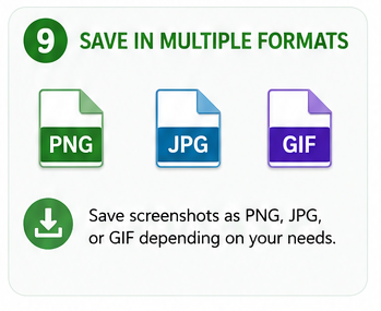 Screenshots in Different Formats