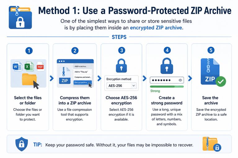 Use a Password-Protected ZIP Archive
