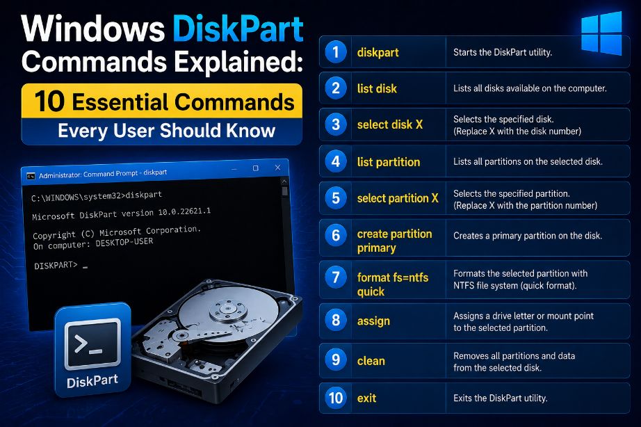 Windows DiskPart Commands Explained